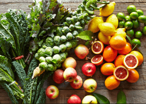 a group of fruits and vegetables on a wood surface Healthy Weight Loss Diets Underwood