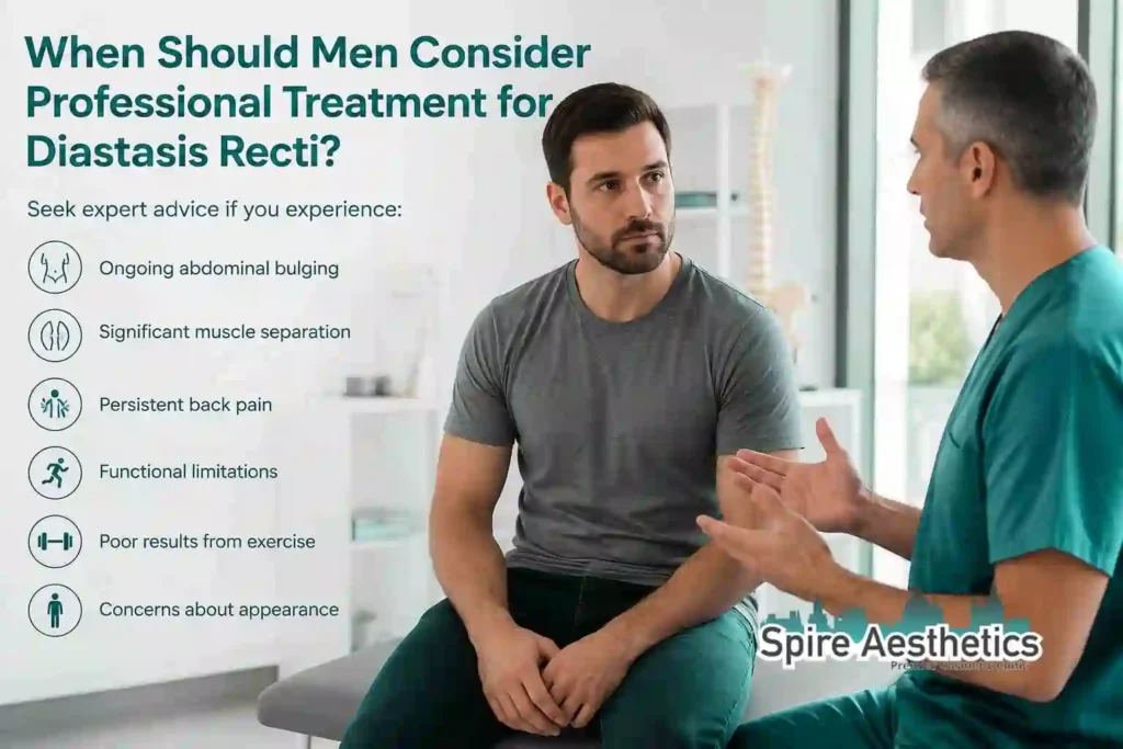 When Should Men Consider Professional Treatment for Diastasis Recti Underwood?